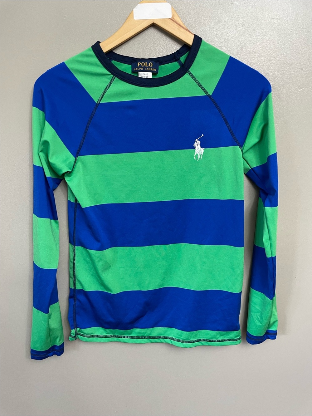 Ralph Lauren rash guard- boys 14/16 blue green